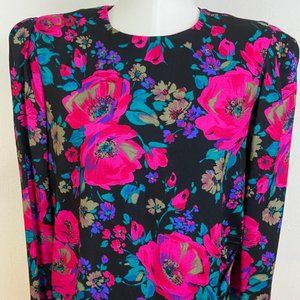 Vintage Women Maternity by Kimberly Rayon Floral Blouse